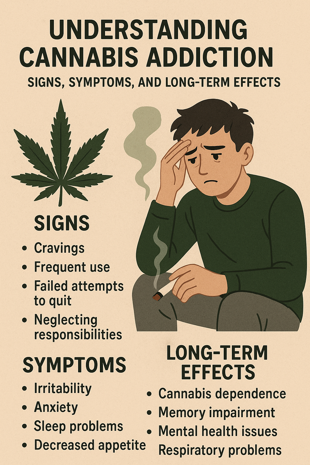 Read more about the article Understanding Cannabis Addiction: Signs, Symptoms, and Long-Term Effects